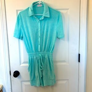 Pink Lily Mint Romper